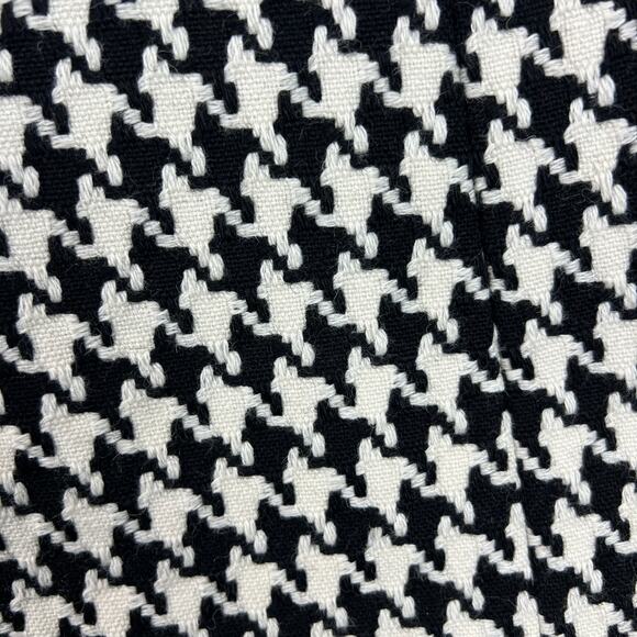 Calvin Klein Womens Houndstooth Coat Wool Blend Black Ivory Zipped Jacket Sz 8 - Picture 10 of 16